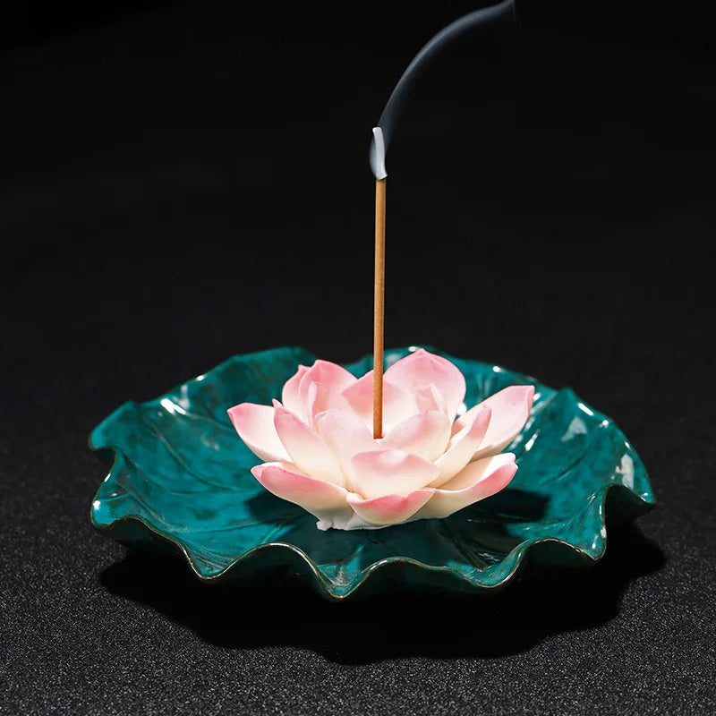 Ceramic Lotus Incense Burner