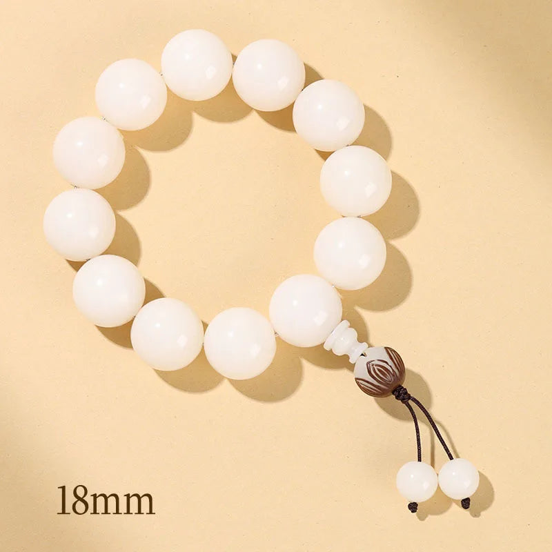 Natural White Jade Bodhi Bracelet