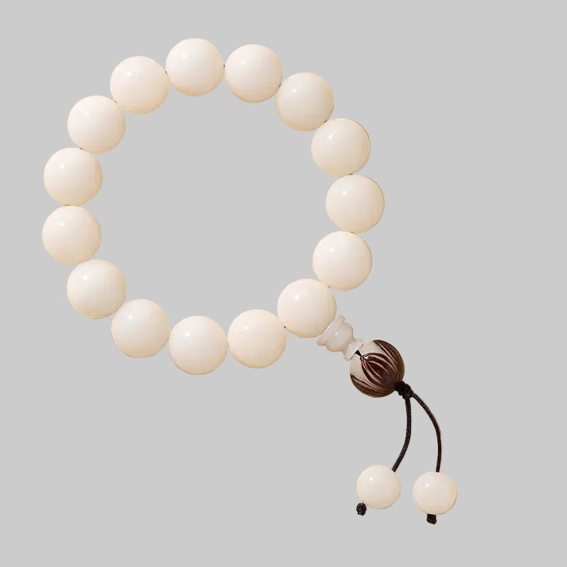 Natural White Jade Bodhi Bracelet