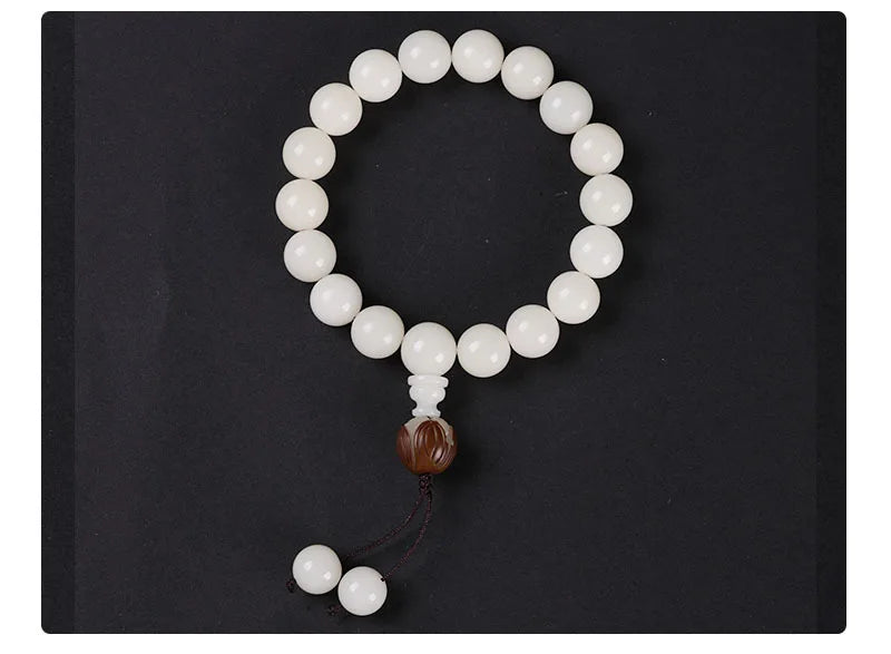 Natural White Jade Bodhi Bracelet