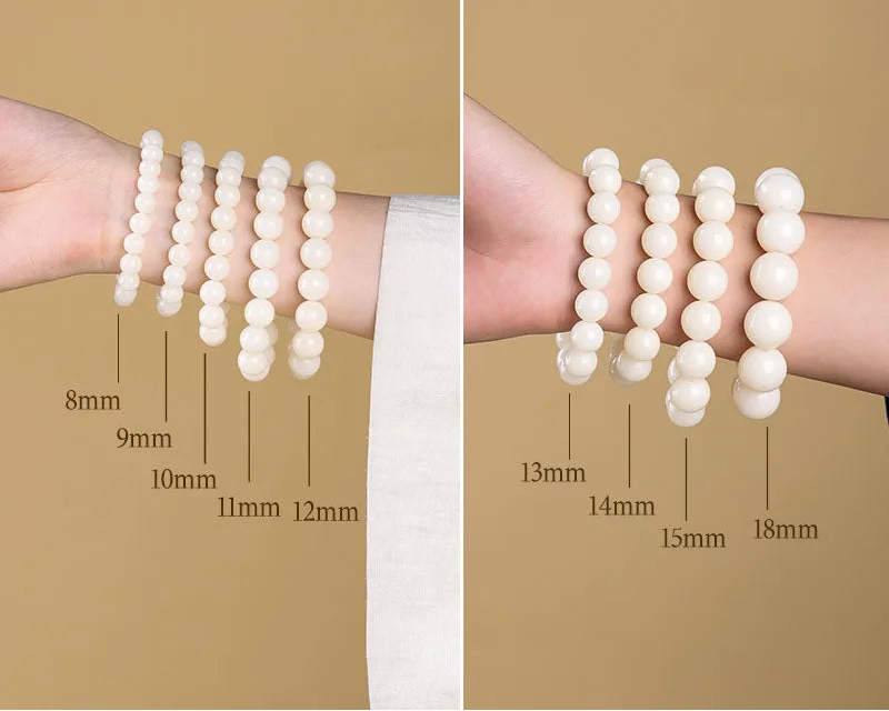 Natural White Jade Bodhi Bracelet