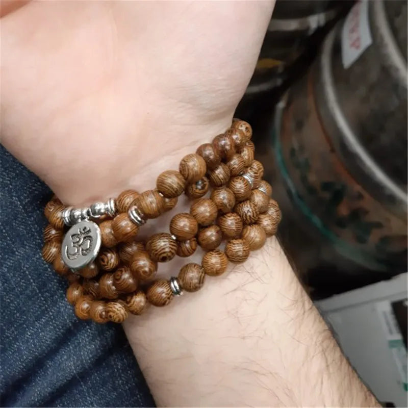 Wood Beads Lotus OM Bracelet