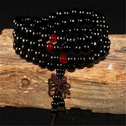 Wood Beads Lotus OM Bracelet