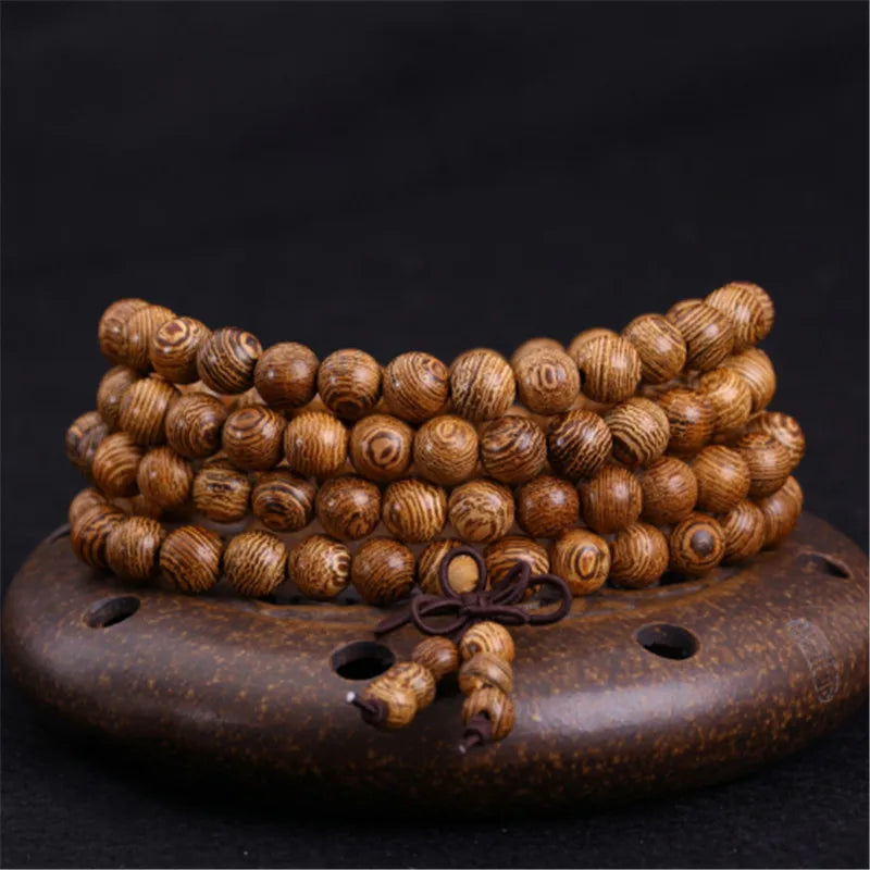 Wood Beads Lotus OM Bracelet