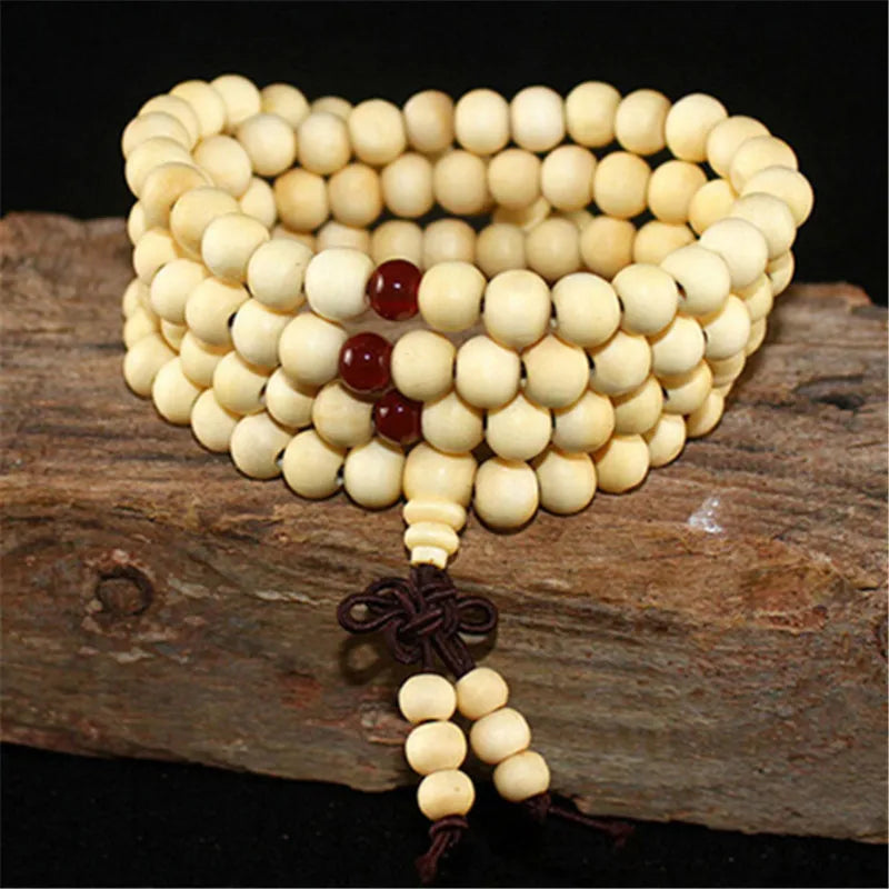Wood Beads Lotus OM Bracelet