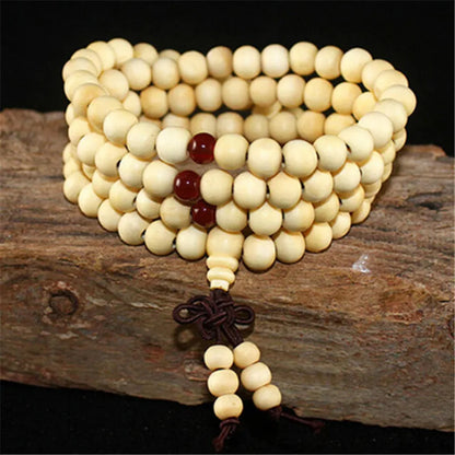 Wood Beads Lotus OM Bracelet