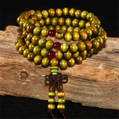Wood Beads Lotus OM Bracelet