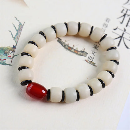 White Bodhi Root Beads Bracelet