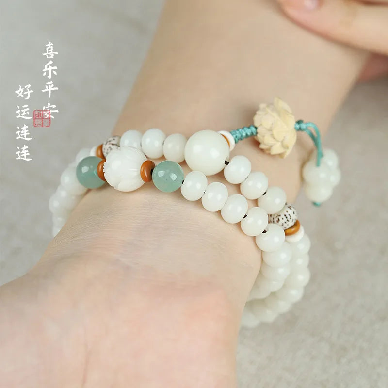 Jade Bodhi Root Prayer Beads