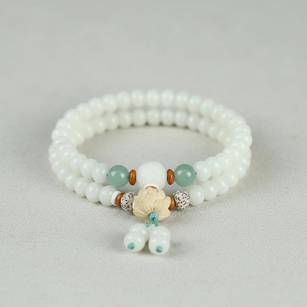 Jade Bodhi Root Prayer Beads