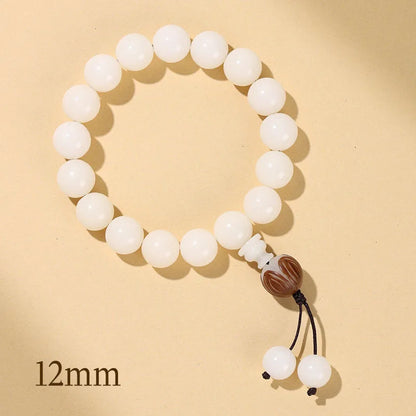 Natural White Jade Bodhi Bracelet