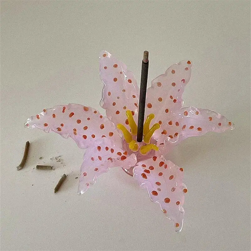 3D Glass Ceramic Lily Incense Holder