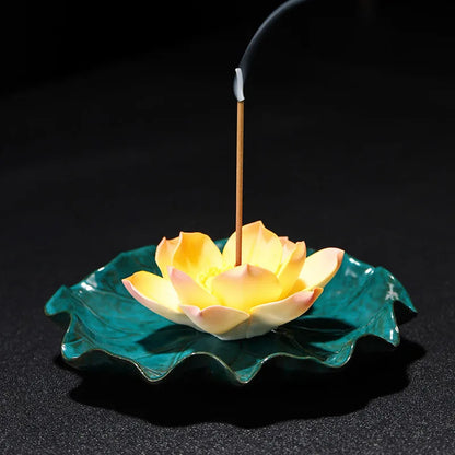 Ceramic Lotus Incense Burner