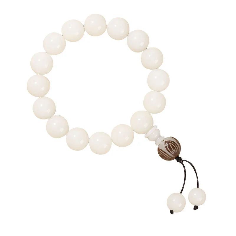 Natural White Jade Bodhi Bracelet