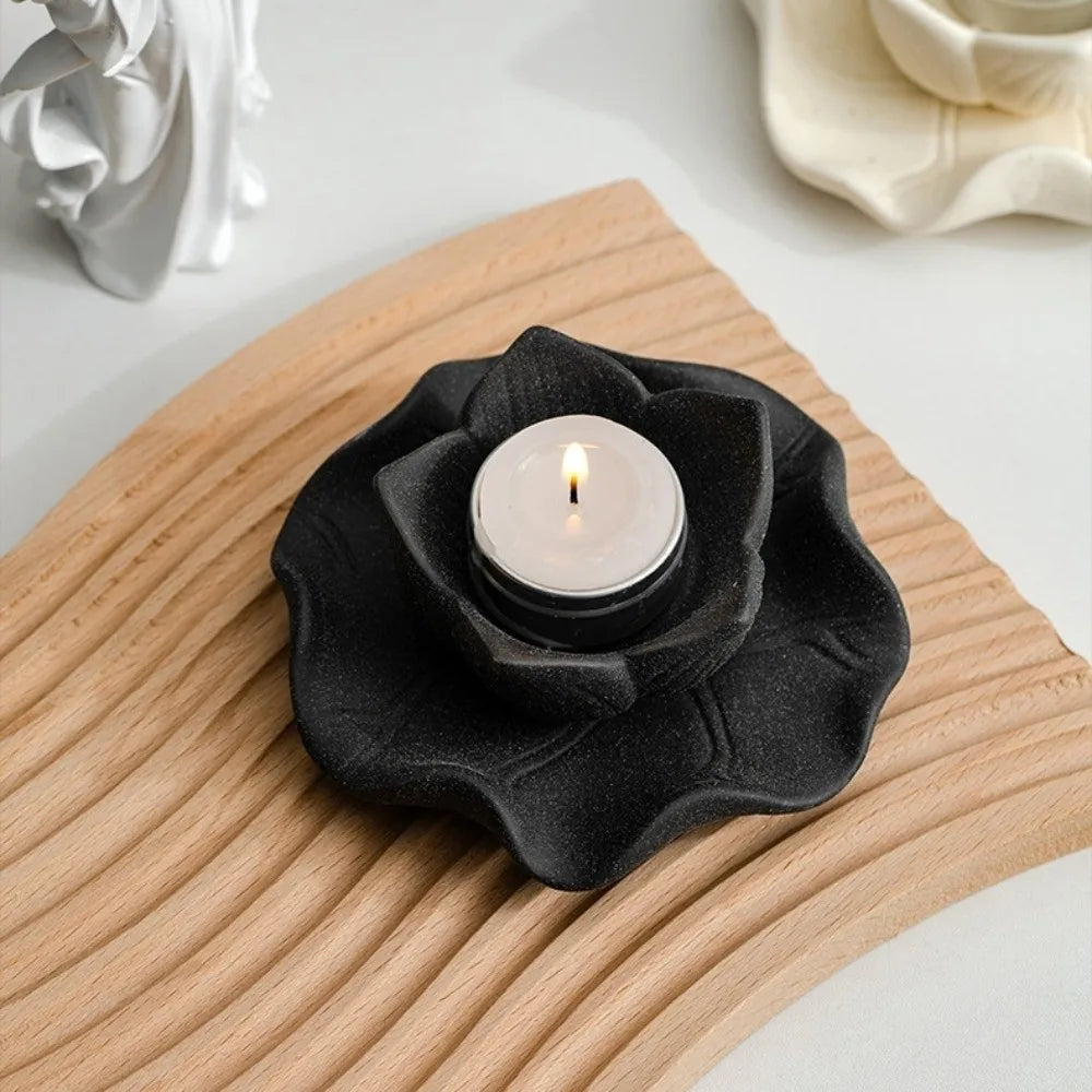 Ceramic Lotus Candle Holder
