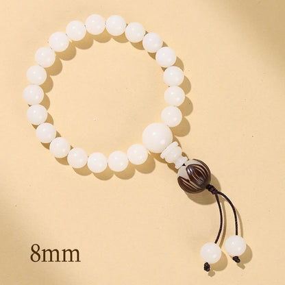 Natural White Jade Bodhi Bracelet