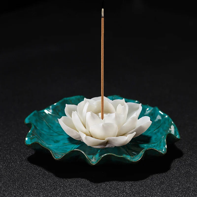 Ceramic Lotus Incense Burner