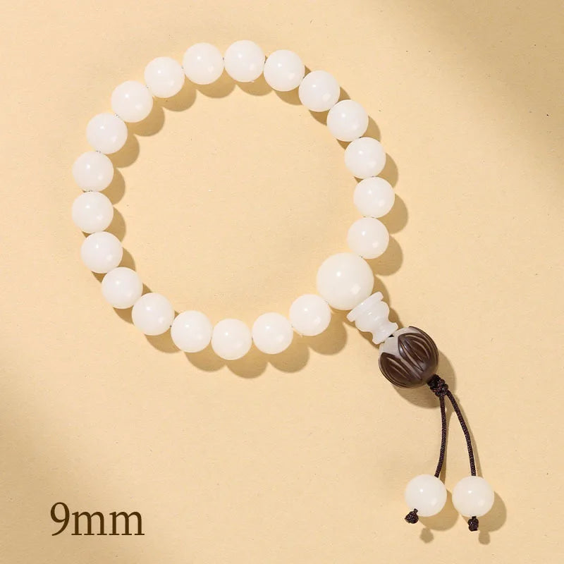 Natural White Jade Bodhi Bracelet
