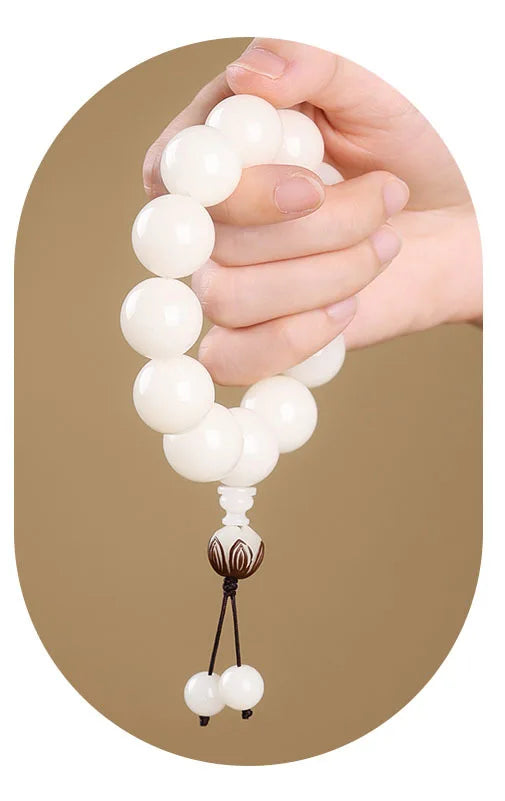 Natural White Jade Bodhi Bracelet