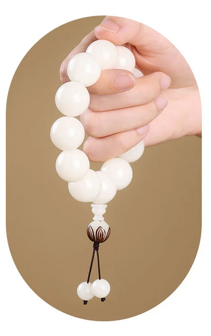 Natural White Jade Bodhi Bracelet
