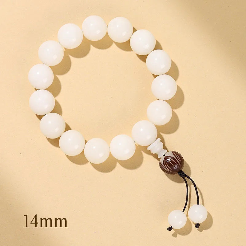 Natural White Jade Bodhi Bracelet