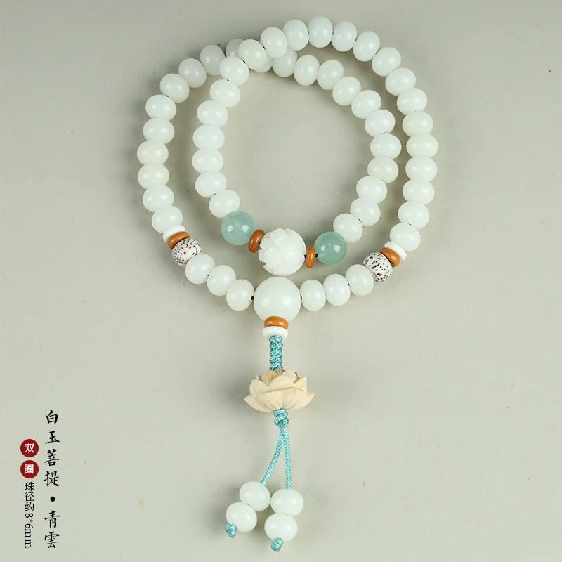 Jade Bodhi Root Prayer Beads