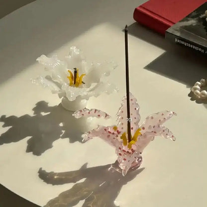 3D Glass Ceramic Lily Incense Holder