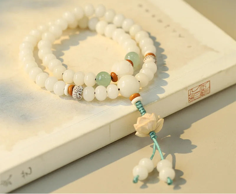 Jade Bodhi Root Prayer Beads