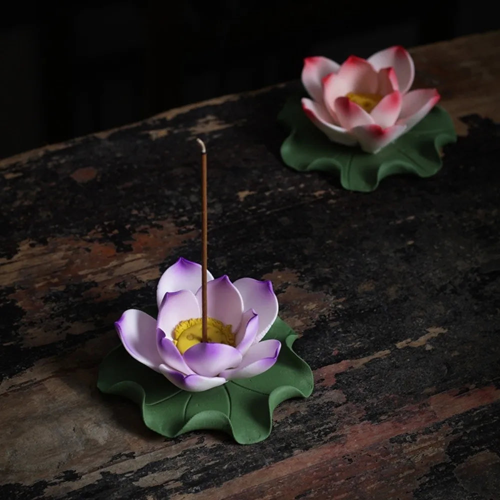 Lotus Censer Ceramic Vintage