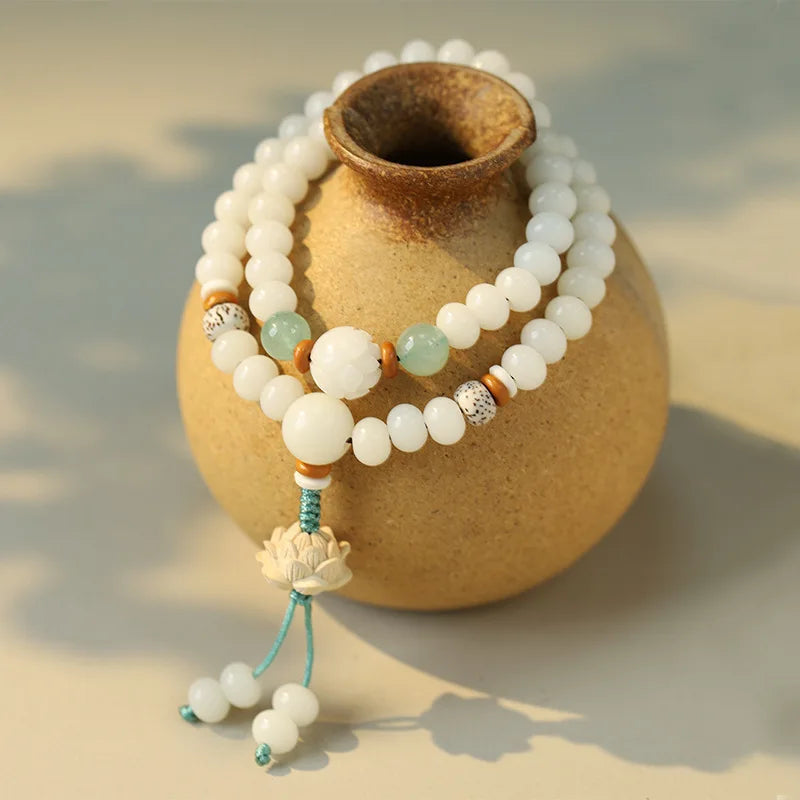 Jade Bodhi Root Prayer Beads